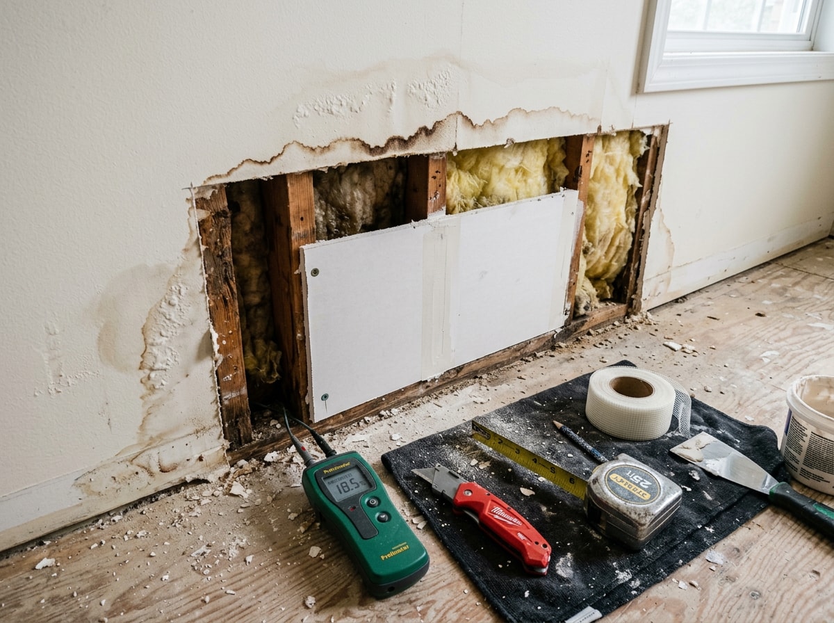 Water damage repair cost breakdown table showing Saginaw County pricing by task