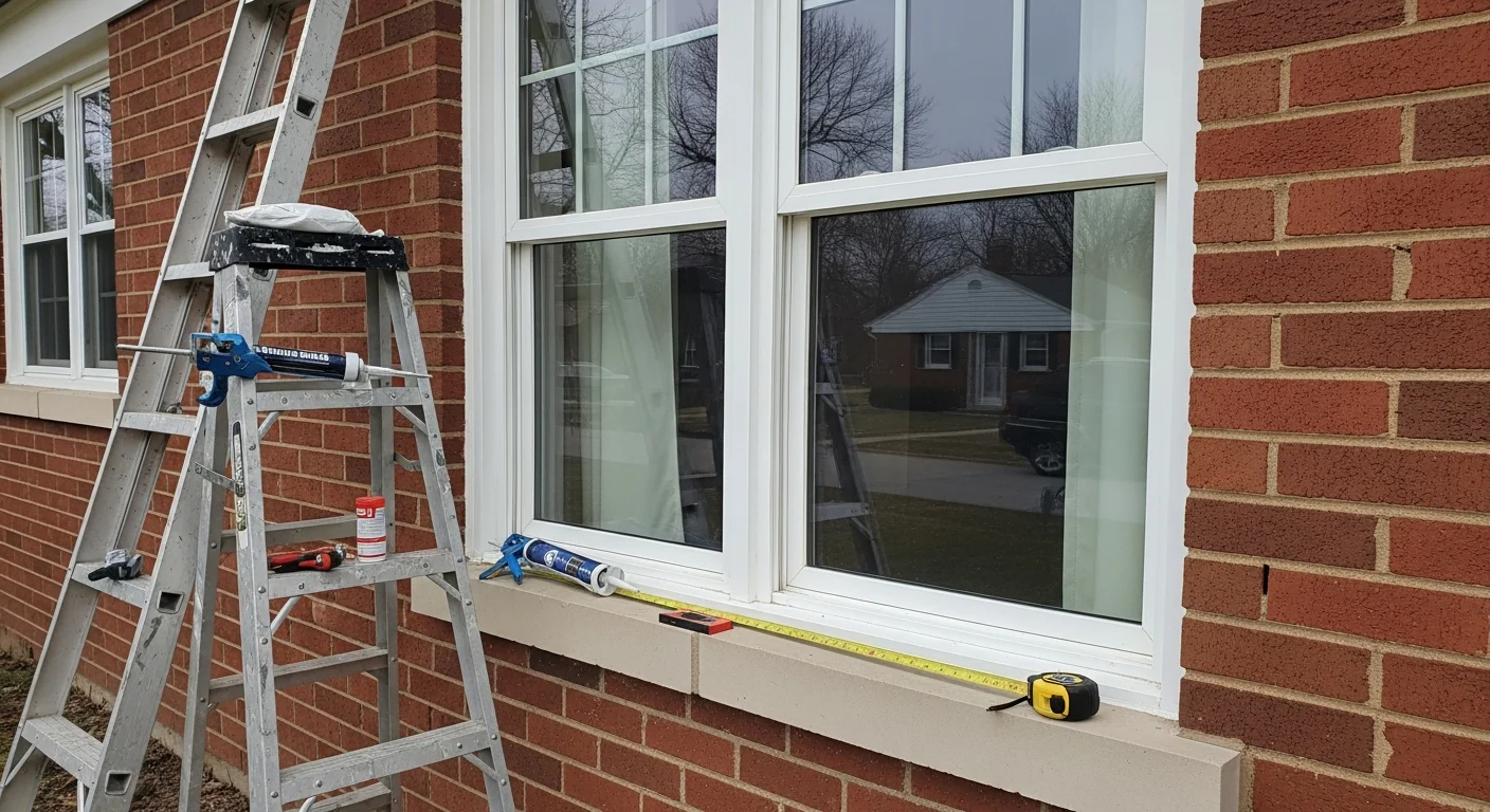 New replacement windows installed in residential home